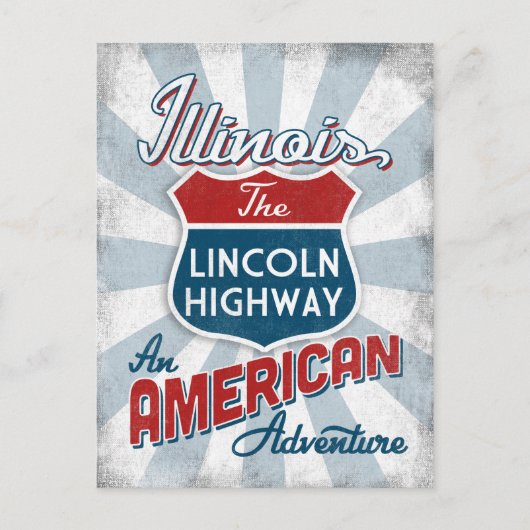 Illinois Lincoln Highway  America Briefkaart (Voorkant)