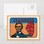 Illinois Lincoln President Staat Briefkaart (Voorkant / Achterkant)
