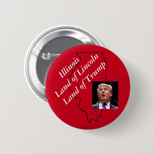 Illinois Lincoln Trump Republican GOP Ronde Button 5,7 Cm (Voorkant /achterkant)
