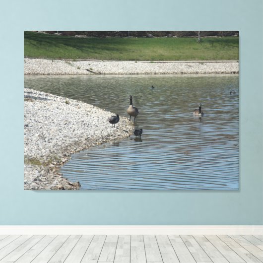 Illinois living canvas afdruk (Insitu (Houten vloer))