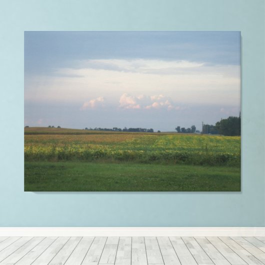 Illinois living canvas afdruk (Insitu (Houten vloer))