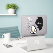 Illinois Love, 3 Design, Die Cut Stickers (Laptop op bureau)
