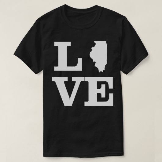 Illinois Love Design State Outline Illinois Home T-shirt (Design voorkant)