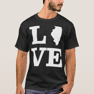 Illinois Love Design State Outline Illinois Home T-shirt