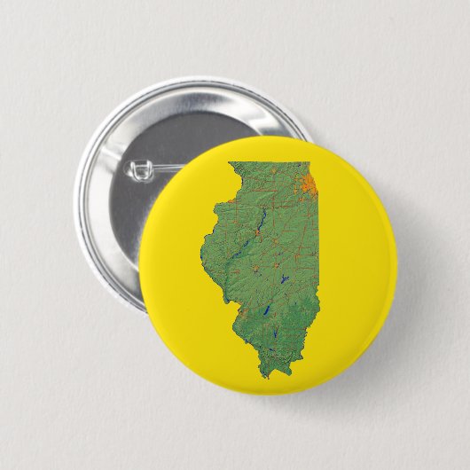 Illinois Map Button (Voorkant /achterkant)