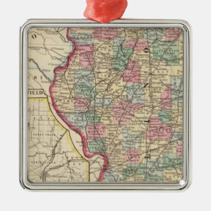 Illinois Map door Mitchell Metalen Ornament