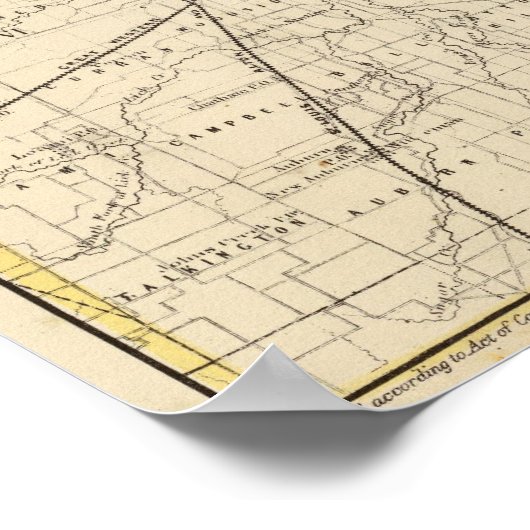 Illinois Map door Mitchell Poster (Hoek)