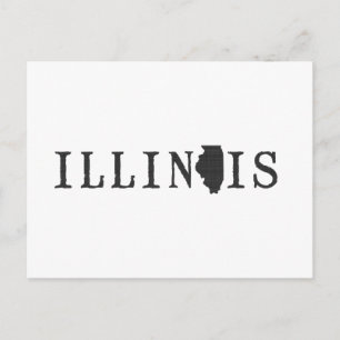 Illinois Map - Geschikt voor Letter State Word Art Briefkaart