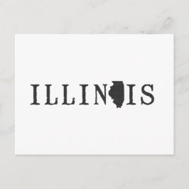 Illinois Map - Geschikt voor Letter State Word Art Briefkaart