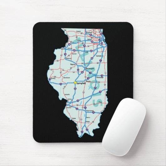 Illinois Map Mousepad Muismat (Met muis)