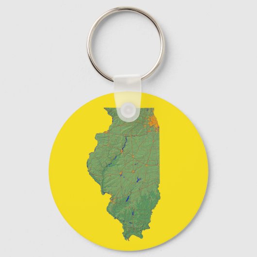 Illinois Map Sleutelhanger (Voorkant)