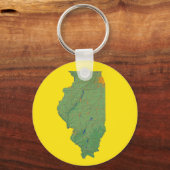 Illinois Map Sleutelhanger (Voorkant)