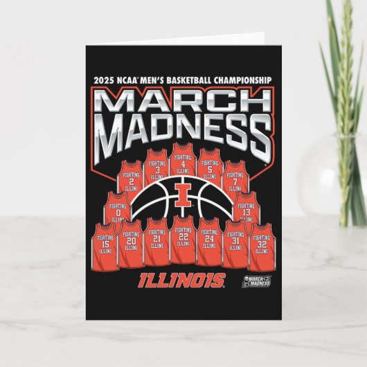Illinois March Madness 2025 Heren Sketll Nil Kaart (Voorkant)
