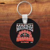Illinois March Madness 2025 Men's Sketll Nil  Sleutelhanger (Voorkant)