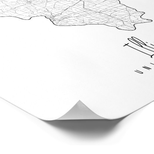 Illinois Minimal Street Map Poster (Hoek)