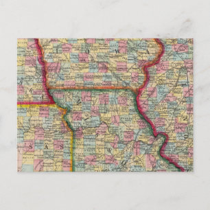 Illinois, Missouri, Iowa, Nebraska en Kansas Briefkaart