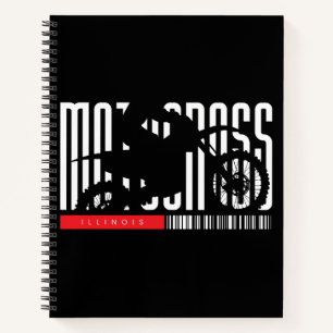Illinois Motocross Motorfiets Silhouet Notitieboek