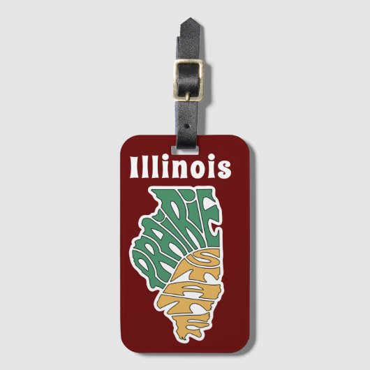 Illinois Nickname Word Art Bagagelabel (Voorkant (verticaal))