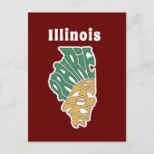 Illinois Nickname Word Art Briefkaart (Voorkant)