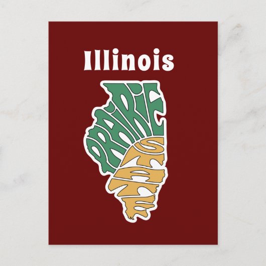 Illinois Nickname Word Art Briefkaart (Voorkant)