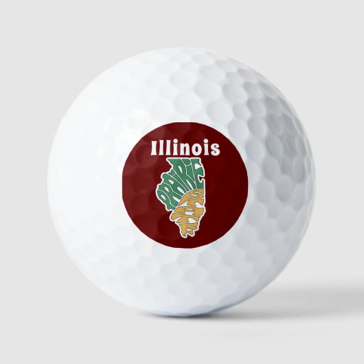 Illinois Nickname Word Art Golfballen (Voorkant)