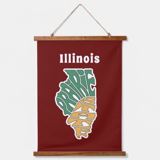 Illinois Nickname Word Art Hangend Wandkleed (Voorkant)