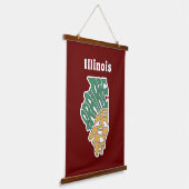 Illinois Nickname Word Art Hangend Wandkleed (Gebogen)