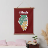 Illinois Nickname Word Art Hangend Wandkleed (Slaapkamer)