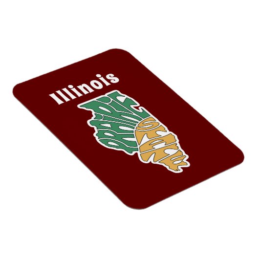 Illinois Nickname Word Art Magneet (Rechterzijde)