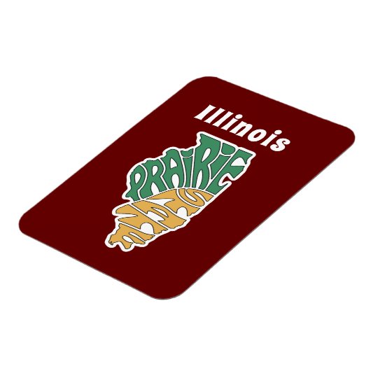 Illinois Nickname Word Art Magneet (Linkerzijde)