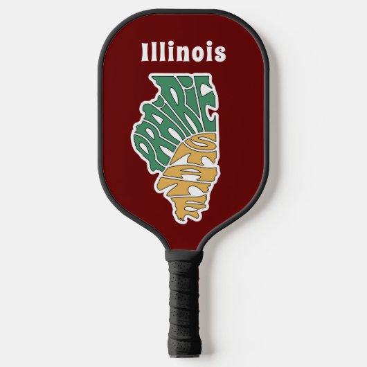 Illinois Nickname Word Art Pickleball Paddle (Voorkant)