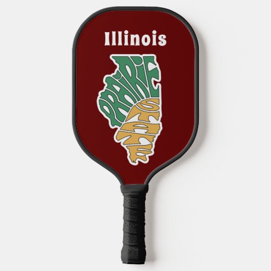 Illinois Nickname Word Art Pickleball Paddle (Achterkant)