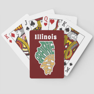 Illinois Nickname Word Art Pokerkaarten