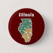 Illinois Nickname Word Art Ronde Button 5,7 Cm (Voorkant)