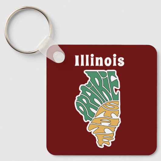Illinois Nickname Word Art Sleutelhanger (Voorkant)