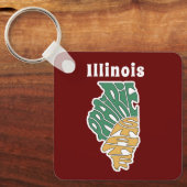 Illinois Nickname Word Art Sleutelhanger (Voorkant)