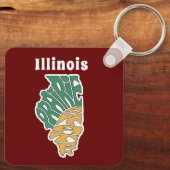 Illinois Nickname Word Art Sleutelhanger (Achterkant)