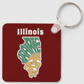 Illinois Nickname Word Art Sleutelhanger (Achterkant)