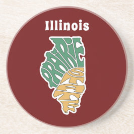 Illinois Nickname Word Art Zandsteen Onderzetter