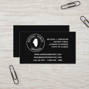 Illinois Notary Public Services Visitekaartje