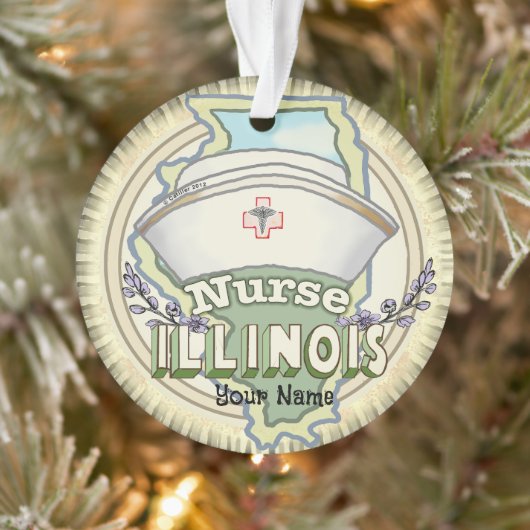 Illinois Nurse Ornament (Boom)