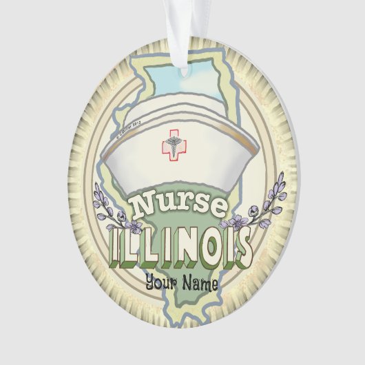 Illinois Nurse Ornament (voorkant)