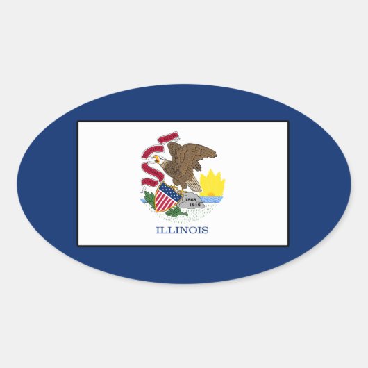 Illinois Ovale Sticker (Voorkant)