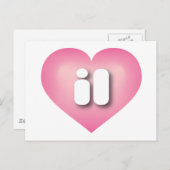 Illinois pink fade hart - Ik hou van il Briefkaart (Voorkant / Achterkant)