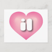 Illinois pink fade hart - Ik hou van il Briefkaart (Voorkant)