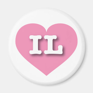 Illinois Pink Heart - Ik hou van IL Magneet