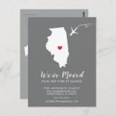 ILLINOIS-postkaart van de staat die de aankondigin Briefkaart (Voorkant / Achterkant)