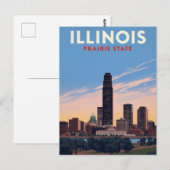 Illinois Prairie State Chicago Silhouet Briefkaart (Voorkant / Achterkant)