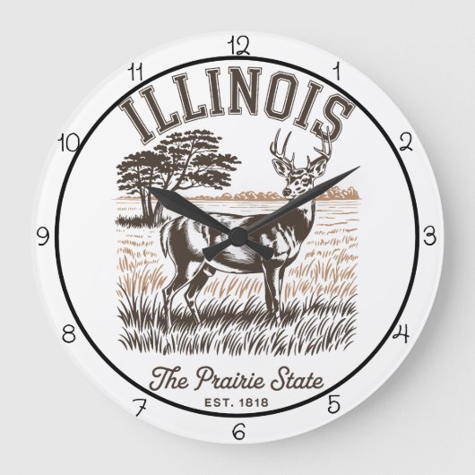 Illinois Prairie State Deer Grote Klok (Voorkant)