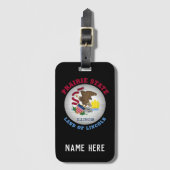 ILLINOIS PRAIRIE STATE FLAG BAGAGELABEL (Voorkant (verticaal))